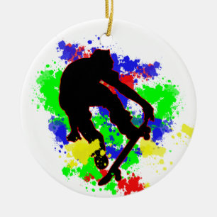 Graffiti-Farbe Splotches Skater Keramik Ornament