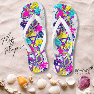 Graffiti-farbiges Muster aktiver Sportstrand Flip Flops