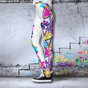 Graffiti-farbiges Muster Aktiver Yoga Leggings