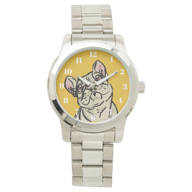 Graffiti Französische Bulldogge Armbanduhr (Vorderseite)