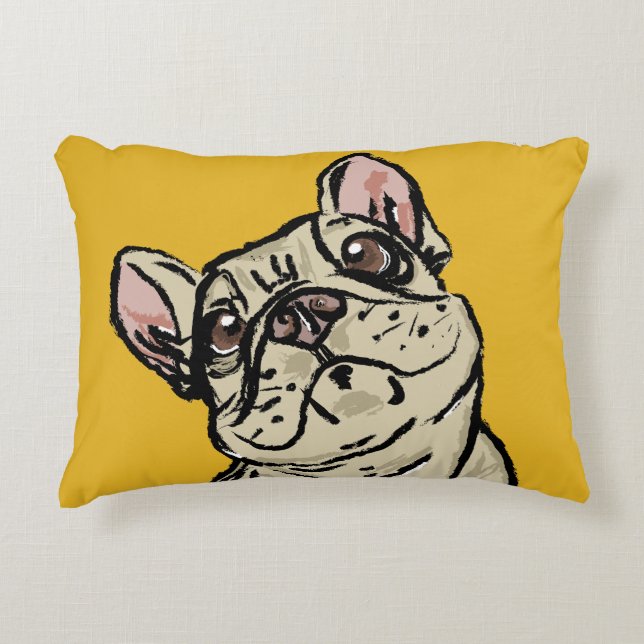 Graffiti Französische Bulldogge Dekokissen (Vorderseite)