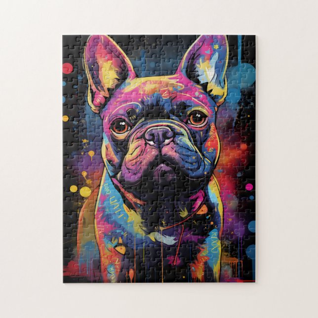 Graffiti French Bulldog Puzzle (Vertikal)