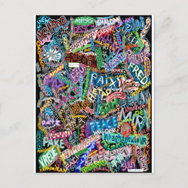 Graffiti-Friedenskarte Postkarte (Vorderseite)