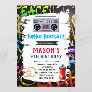 Graffiti-Geburtstagskarte Einladung