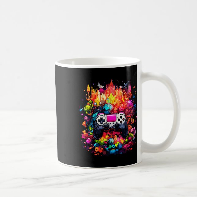 Graffiti Gefärbte Krawatte Splash Video Game Contr Kaffeetasse (Rechts)