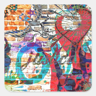 Graffiti-Gerechtigkeit Quadratischer Aufkleber