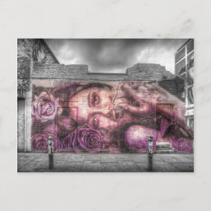 Graffiti Girl, Shoreditch London Postkarte