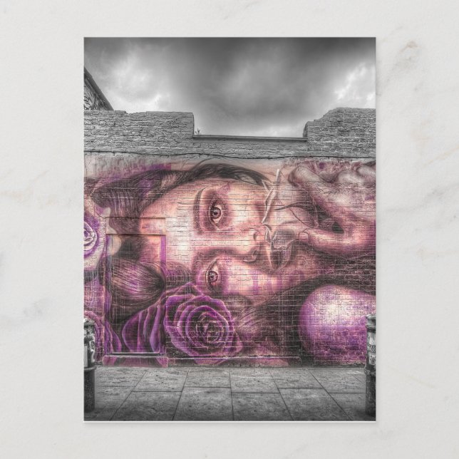 Graffiti Girl, Shoreditch London Postkarte (Vorderseite)