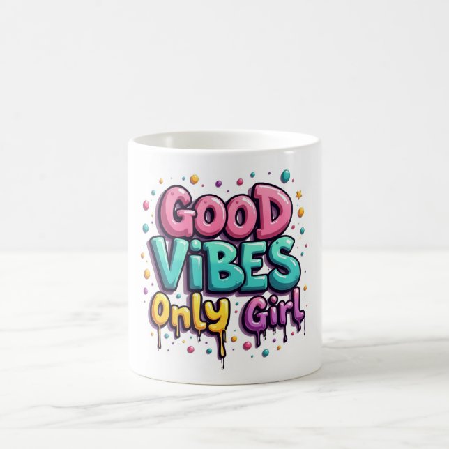 Graffiti Good Vibes Only Mädchen Tasse (Mittel)