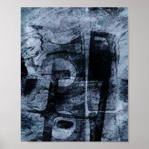 Graffiti Grunge gestrichen Dunkle Marine und Den Poster