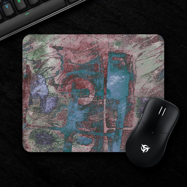 Graffiti Grunge gestrichen | Rost Blue Taupe Mousepad (Von Creator hochgeladen)