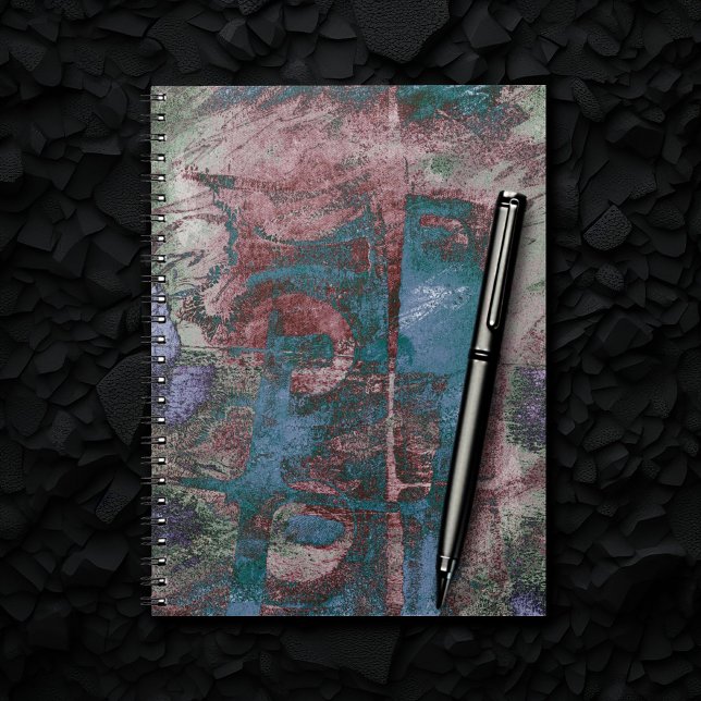 Graffiti Grunge gestrichen | Rost Blue Taupe Notizblock (Von Creator hochgeladen)