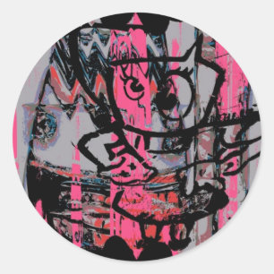 Graffiti-Grunge-Grafik Runder Aufkleber