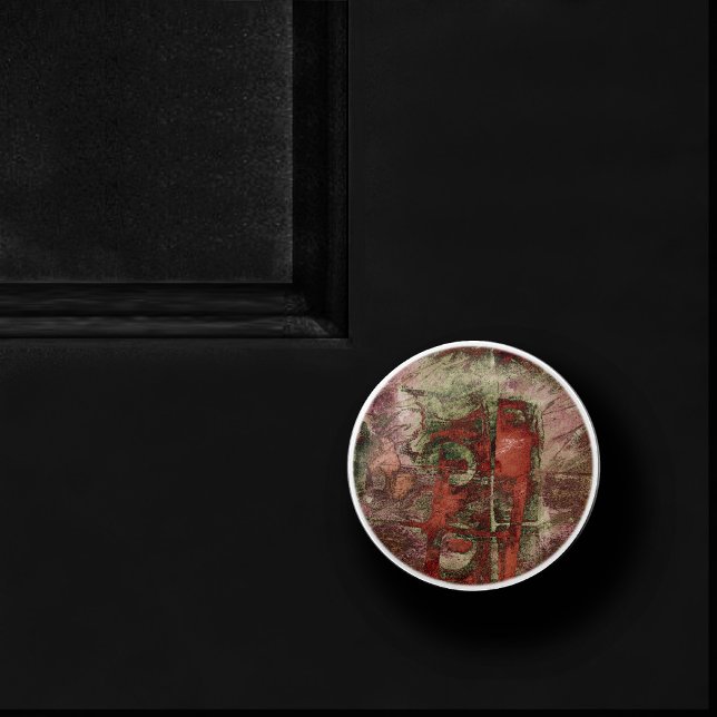 Graffiti Grunge Herbst Roter grüner Rost Rost Keramikknauf (Von Creator hochgeladen)