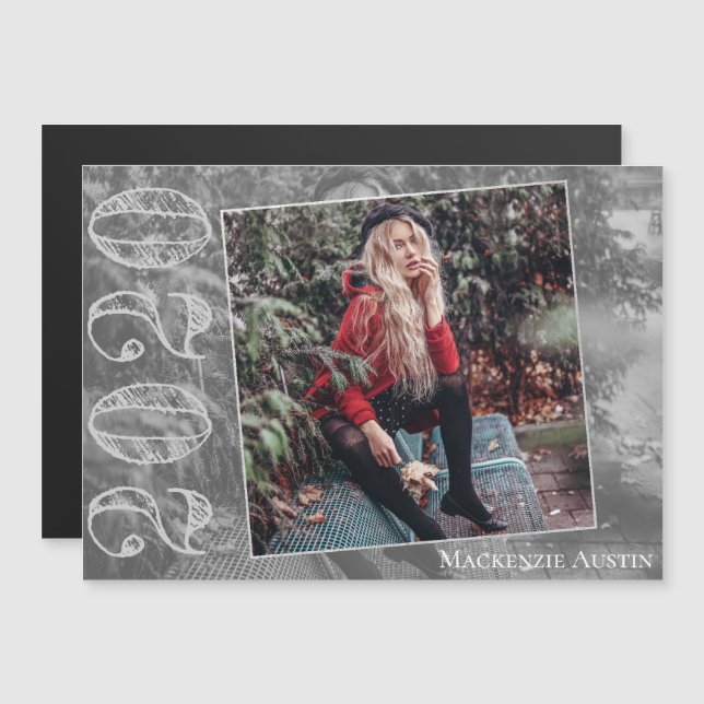 Graffiti Grunge | Modernes Abschluss Foto Keepake Magneteinladung (Vorne/Hinten)