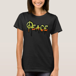 Graffiti Halftone Peace Letting T-Shirt