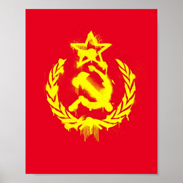Graffiti Hammer & Sickle Poster (Vorne)