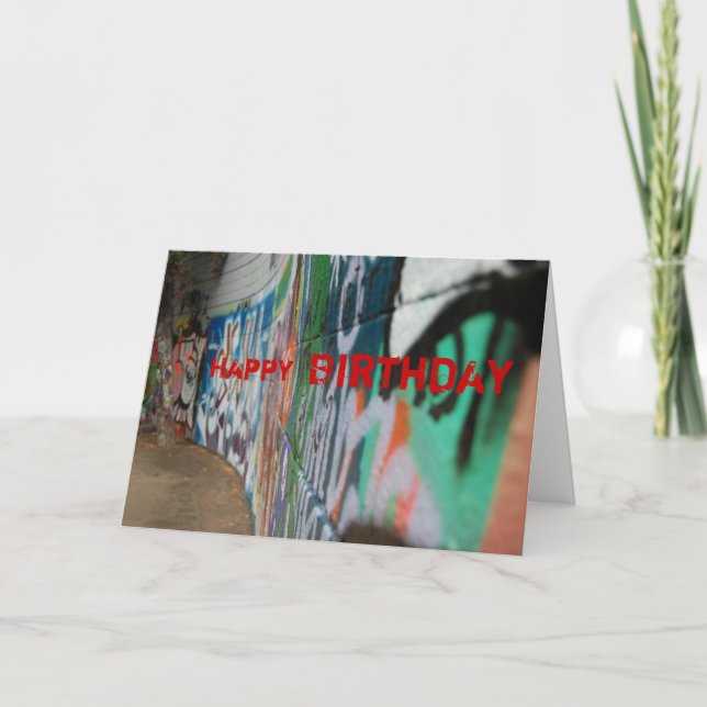 Graffiti, Happy, Geburtstagskarte Karte (Vorderseite)