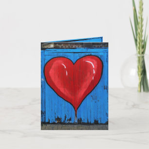 Graffiti Heart, Blue Wall, Valentine, Small Karte