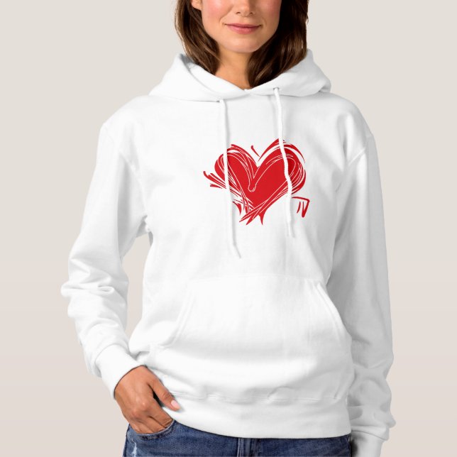 "Graffiti Heart Crop Hoodie - Edgy Liebe Statement (Vorderseite)