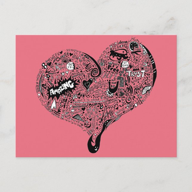 Graffiti Heart Full Postkarte (Vorderseite)