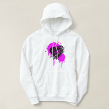Graffiti Heart Hoodie, Punk Sweatshirt