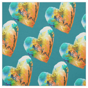 Graffiti heart watercolor Street art Stoff