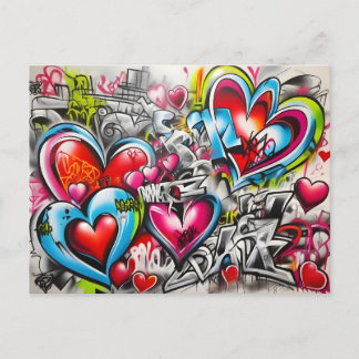 Graffiti Hearts # 3 Postkarte