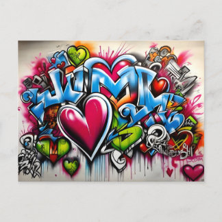 Graffiti Hearts # 4 Postkarte