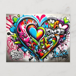 Graffiti Hearts # 6 Postkarte