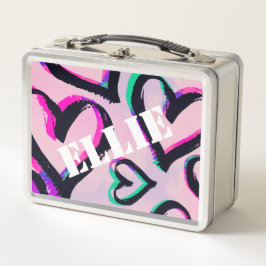 Graffiti Hearts Stainless Steel Lunchbox