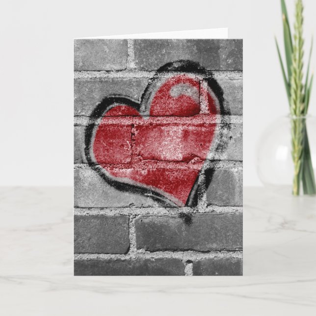 Graffiti-Herz Feiertagskarte (Vorderseite)