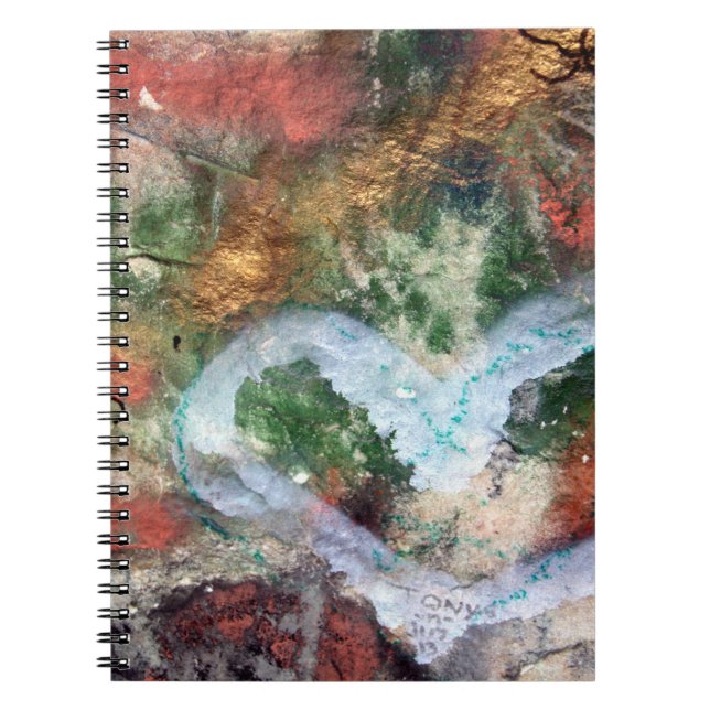 Graffiti-Herz-Raum-Zeitschrift Notizblock (Vorderseite)