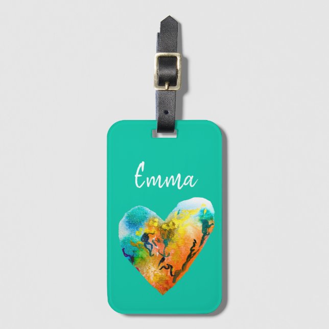 Graffiti-Herzklopfkunst Gepäckanhänger (Vorderseite Vertikal)