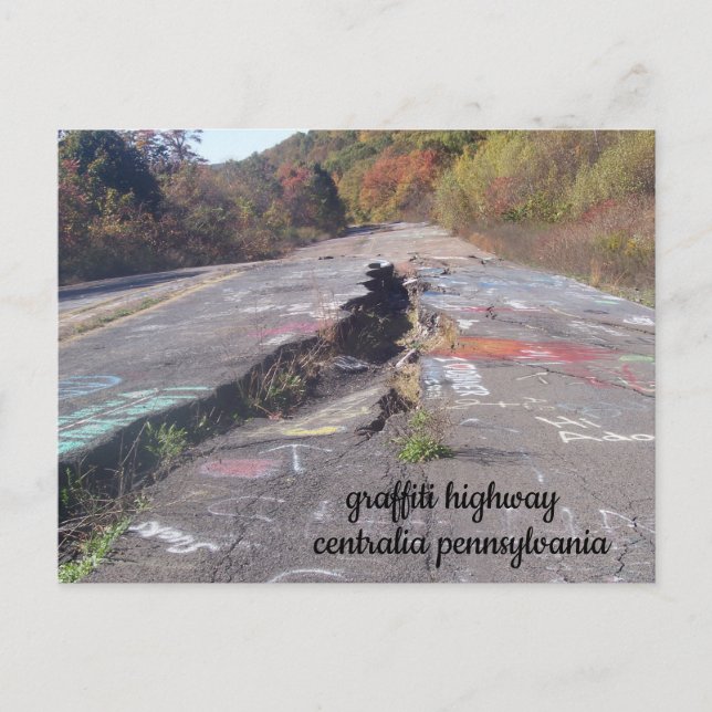 graffiti highway centralia pennsylvania post card postkarte (Vorderseite)