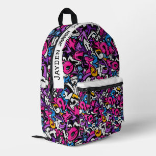 Graffiti hip hop pattern bedruckter rucksack