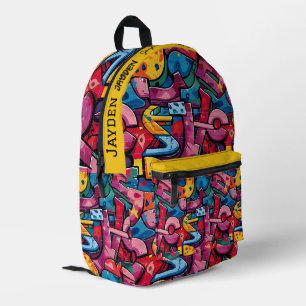 Graffiti hip hop pattern bedruckter rucksack