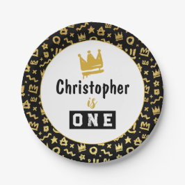 Graffiti Hip Hop Tags Schwarze und Gold Rap Doodle Pappteller