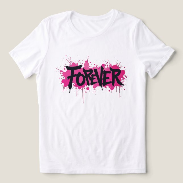 Graffiti Hot Pink "FOREVER" Tri-Blend Shirt (Design Vorderseite)