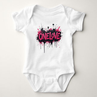 Graffiti Hot Pink "ONELOVE" Baby Strampler
