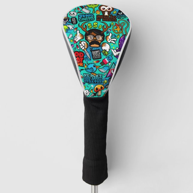 Graffiti-Illustration Golf Headcover (Vorderseite)