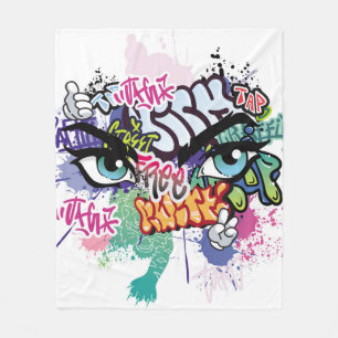 Graffiti-Illustration mit Street-Graffiti-Buchstab Fleecedecke