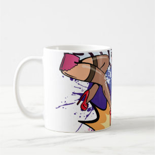 Graffiti-Illustration mit Street-Graffiti-Buchstab Kaffeetasse