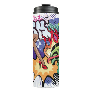 Graffiti-Illustration mit Street-Graffiti-Buchstab Thermosbecher