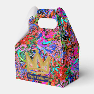 Graffiti im Street-Stil mit Goldkrone Geschenkschachtel