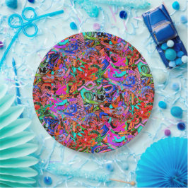 Graffiti in Blues, grün und rot Pappteller