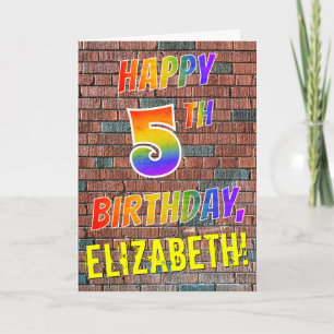 Graffiti Inspiriert Regenbogen-Look glücklich 5. G Karte