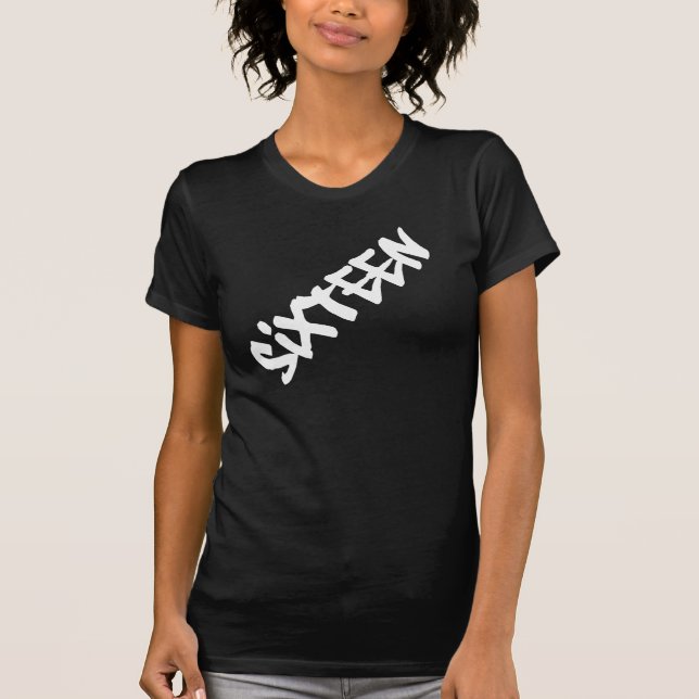 GRAFFITI inspirierte das SECHZEHN T-Shirt (Vorderseite)