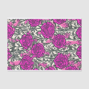 Graffiti-Inspirierte Rose Muster Pink Schwarz Seidenpapier