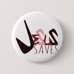 GRAFFITI JESUS RETTE rot Button